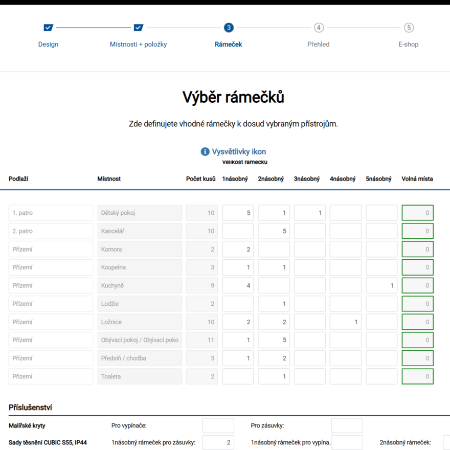 3. krok konfigurátoru VISIO S od Schrack Technik